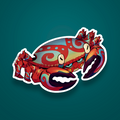 Sticker cangrejo jaiba chibi