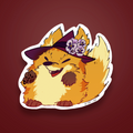 Sticker Perrunia con sombrero